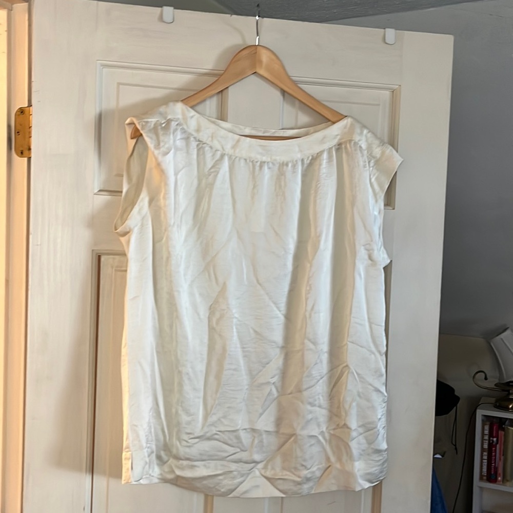 Ivory and pink silk tops, sleeveless by Talbots sold together.